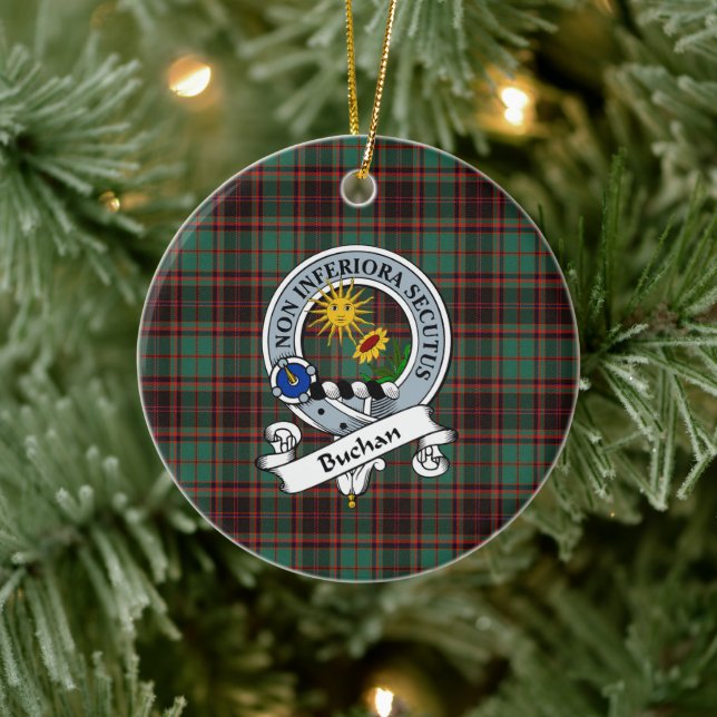 Clan Buchan Ancient Abzeichen Tartan Kariert Keramik Ornament (Baum)