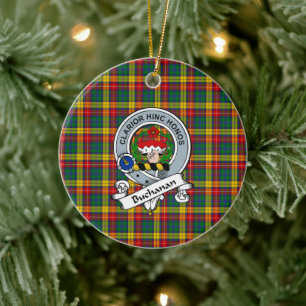 Clan Buchanan Abzeichen Tartan Kariert Keramik Ornament