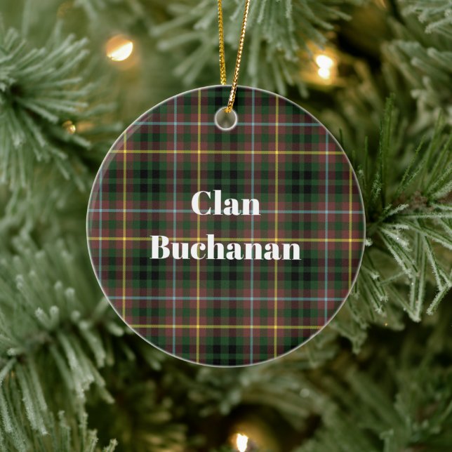 Clan Buchanan Hunting Tartan Keramik Ornament (Baum)