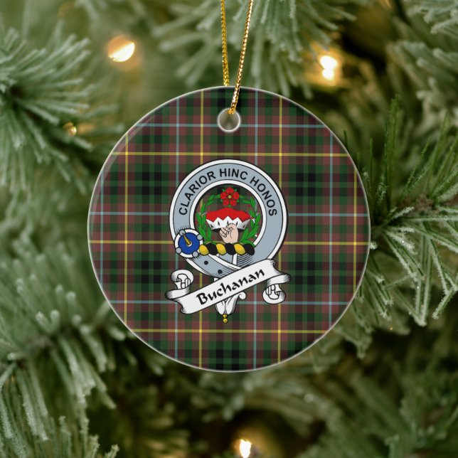 Clan Buchanan Jagd Abzeichen Tartan Kariert Keramik Ornament (Baum)