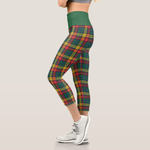 Clan Buchanan Kariert Red Green Yellow Capri Leggings