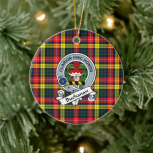 Clan Buchanan Modern Badge Tartan Plaid Keramik Ornament