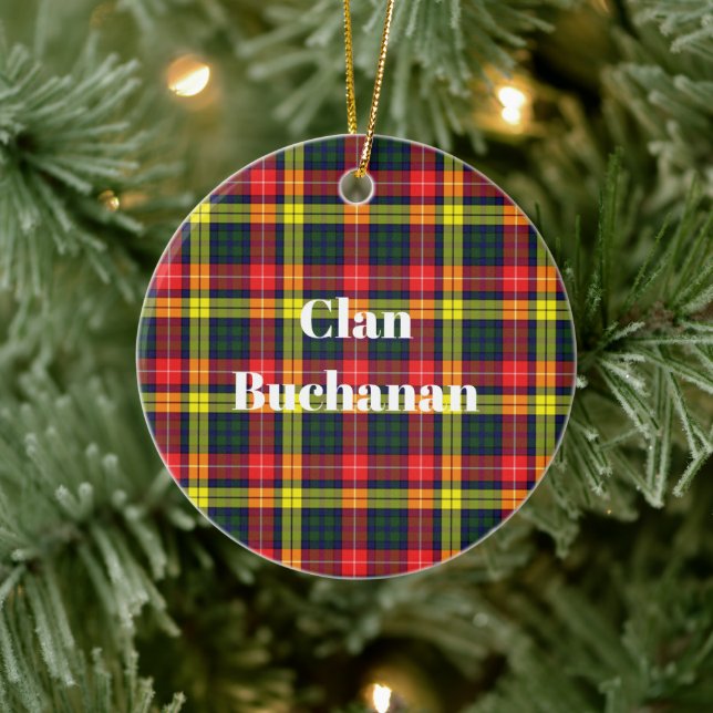Clan Buchanan Modern Tartan Keramik Ornament (Baum)