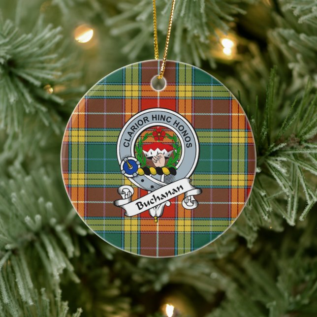 Clan Buchanan Old Sett Abzeichen Tartan Kariert Keramik Ornament (Baum)