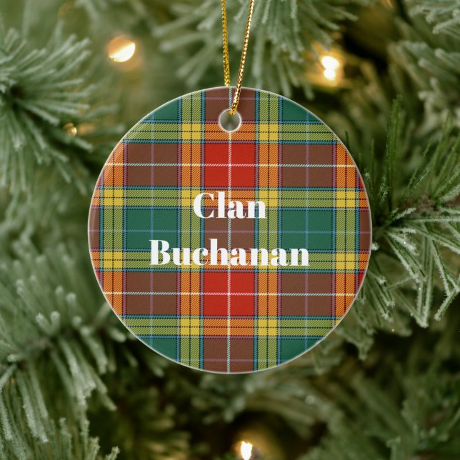 Clan Buchanan Old Sett Tartan Keramik Ornament (Baum)