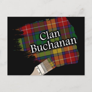 Clan Buchanan Scottish Tartan Paint Brush Postkarte