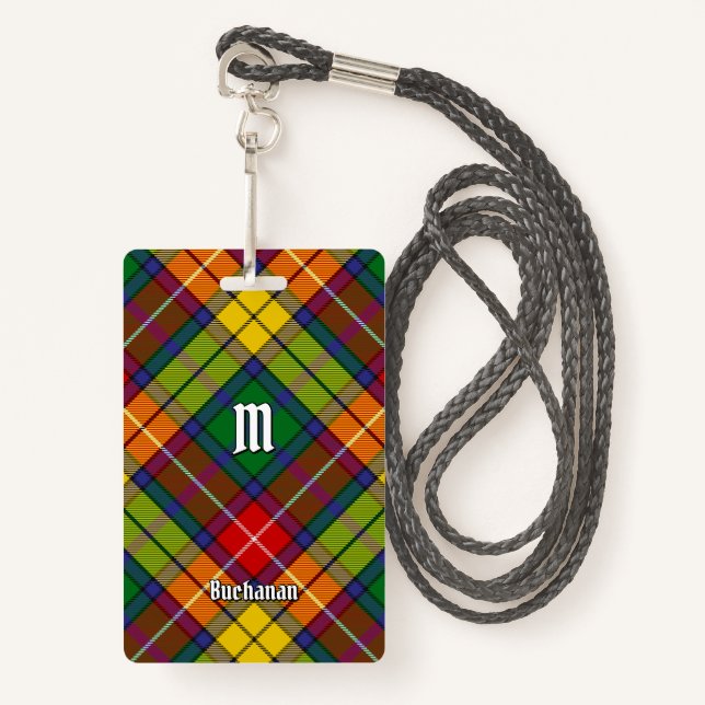 Clan Buchanan Tartan Ausweis (Vorderseite mit Schlüsselband)