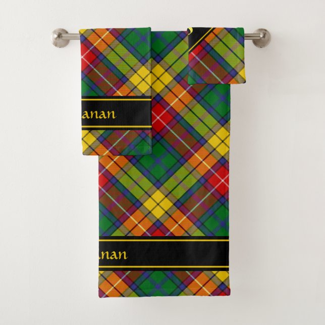 Clan Buchanan Tartan Badetuch Set (Insitu)