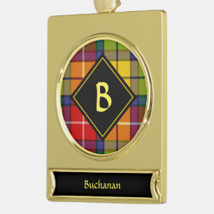 Clan Buchanan Tartan Banner-Ornament Gold