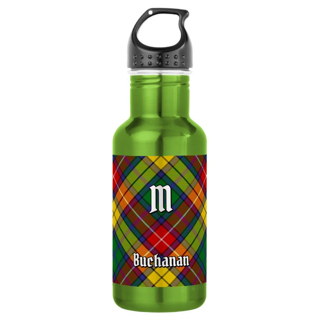 Clan Buchanan Tartan Edelstahlflasche (Vorderseite)