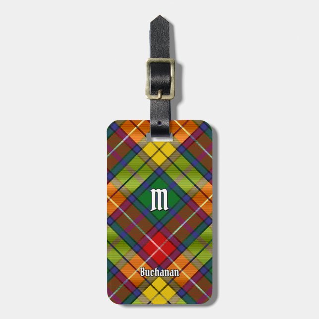 Clan Buchanan Tartan Gepäckanhänger (Vorderseite vertikal)