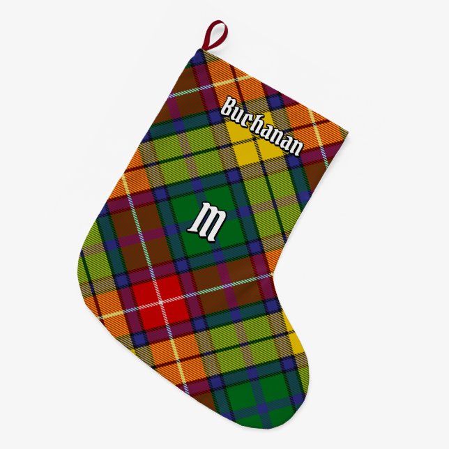 Clan Buchanan Tartan Großer Weihnachtsstrumpf (Vorderansicht (hängend))