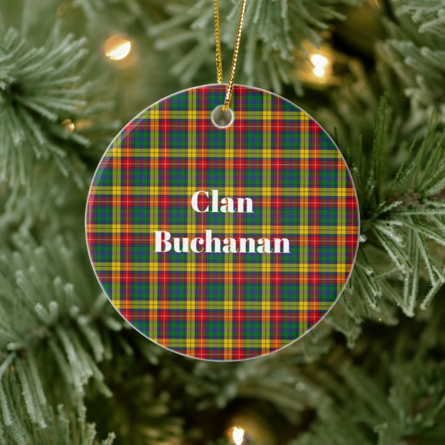 Clan Buchanan Tartan Keramik Ornament (Baum)