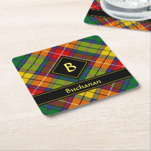 Clan Buchanan Tartan Rechteckiger Pappuntersetzer