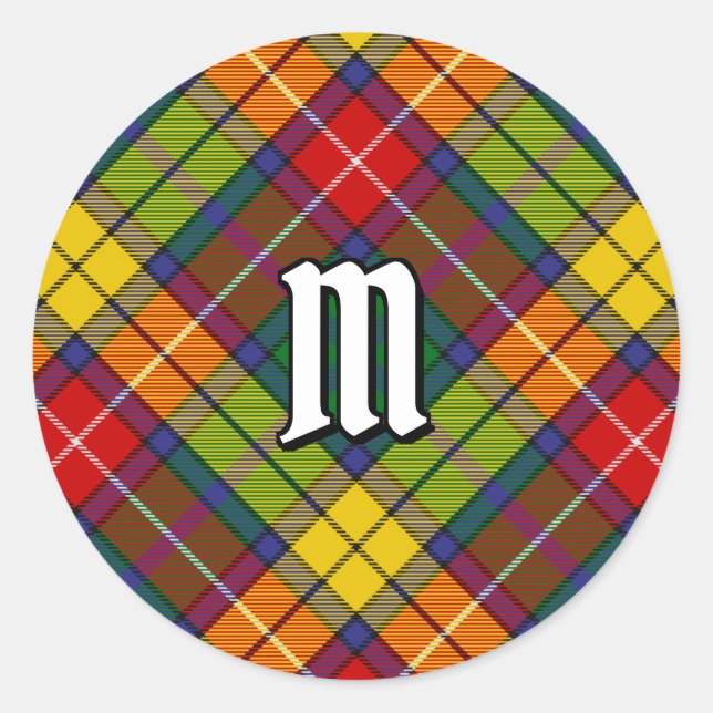 Clan Buchanan Tartan Runder Aufkleber (Vorderseite)