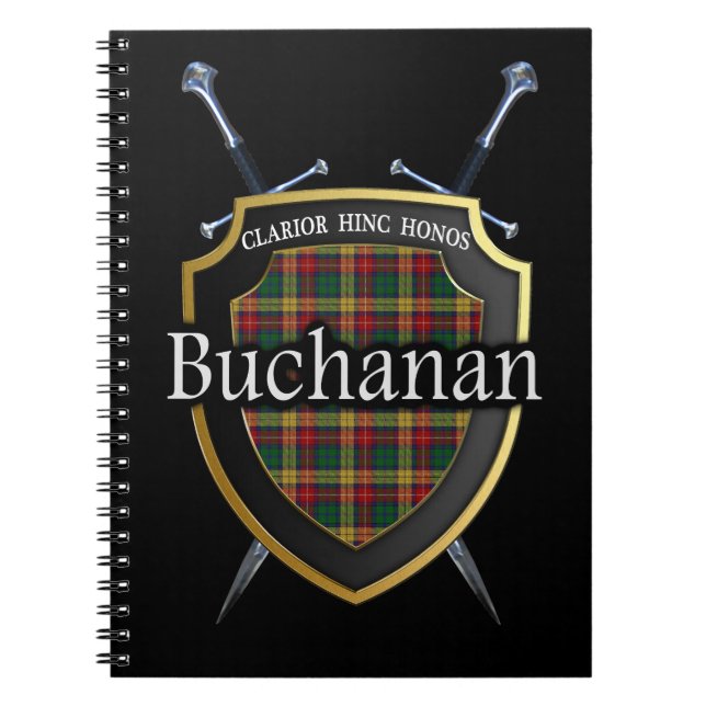 Clan Buchanan Tartan Shield & Schwerter Notizblock (Vorderseite)