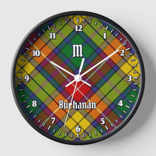 Clan Buchanan Tartan Uhr (Vorderseite)