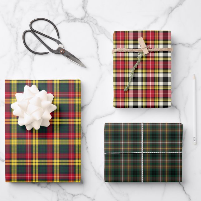Clan Buchanan Tartan Variationen Geschenkpapier Set (Vorderseite)