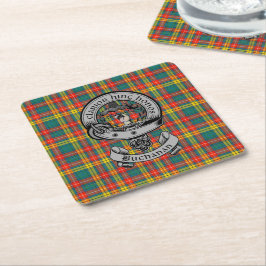Clan Buchanan Tartan & Wappen Rechteckiger Pappuntersetzer