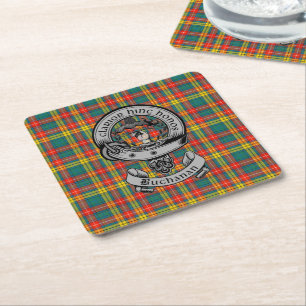 Clan Buchanan Tartan & Wappen Rechteckiger Pappuntersetzer