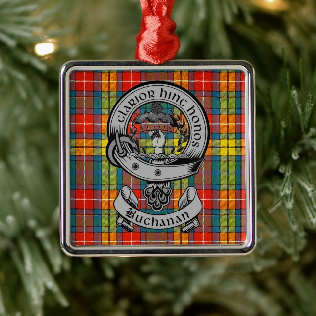 Clan Buchanan Wappen Abzeichen & Tartan Ornament Aus Metall (Baum)