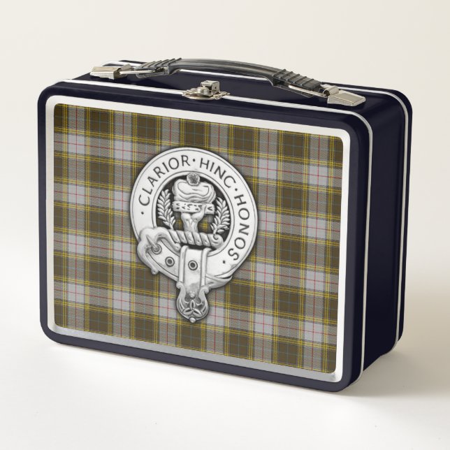 Clan Buchanan Wappen & Dress Tartan Metall Brotdose (Vorderseite)
