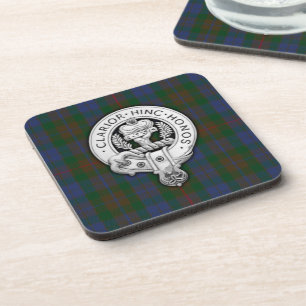Clan Buchanan Wappen & Jagd Tartan Getränkeuntersetzer
