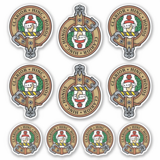 Clan Buchanan Wappen Sticker Set (Vorderseite)