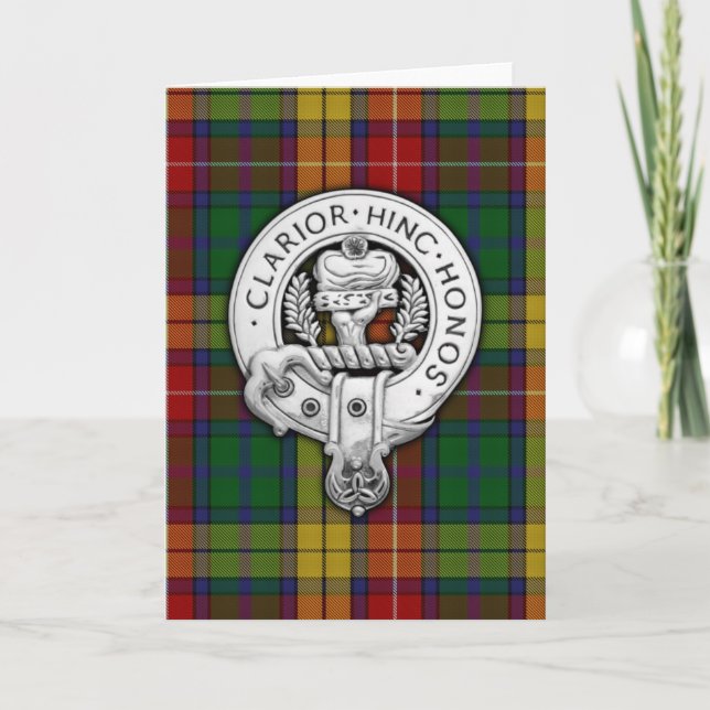Clan Buchanan Wappen & Tartan Karte (Vorderseite)