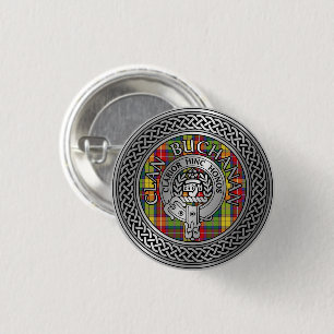 Clan Buchanan Wappen & Tartan Knot Button