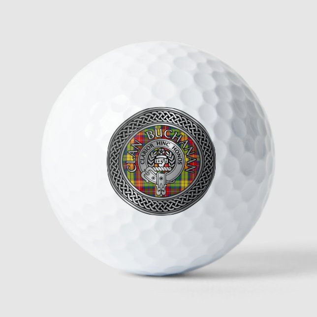 Clan Buchanan Wappen & Tartan Knot Golfball (Vorderseite)