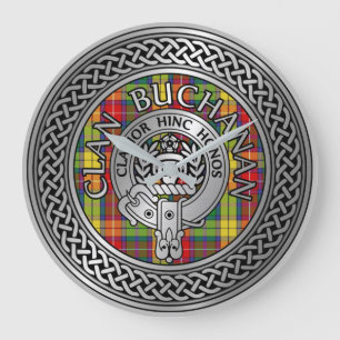 Clan Buchanan Wappen & Tartan Knot Große Wanduhr