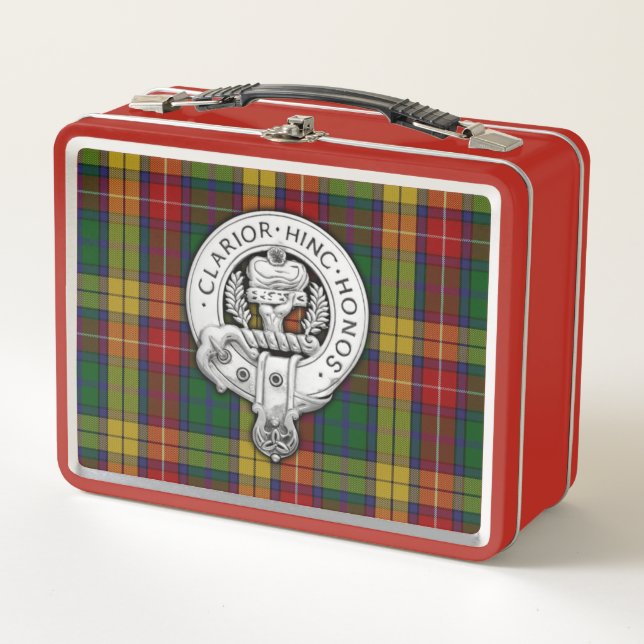 Clan Buchanan Wappen & Tartan Metall Brotdose (Vorderseite)