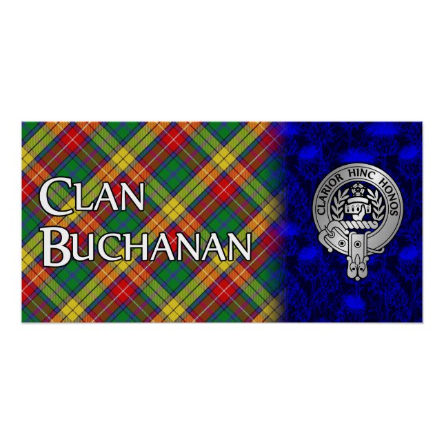 Clan Buchanan Wappen & Tartan Poster (Vorderseite)