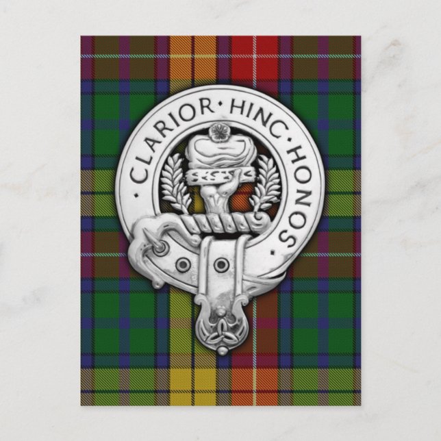 Clan Buchanan Wappen & Tartan Postkarte (Vorderseite)