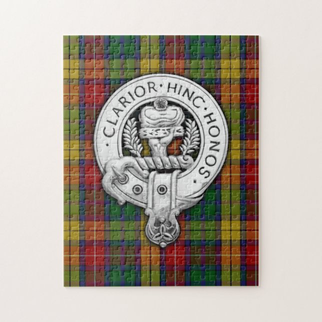 Clan Buchanan Wappen & Tartan Puzzle (Vertikal)
