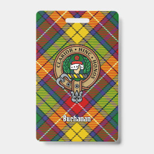 Clan Buchanan Wappen über Tartan Ausweis