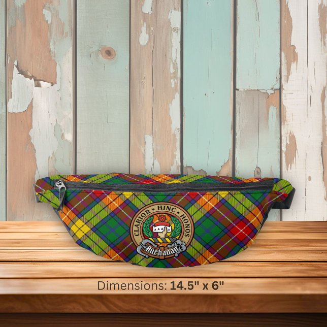 Clan Buchanan Wappen über Tartan Bauchtasche (Von Creator hochgeladen)