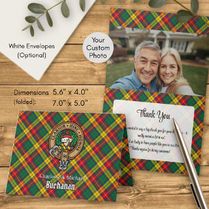 Clan Buchanan Wappen über Tartan Einladung