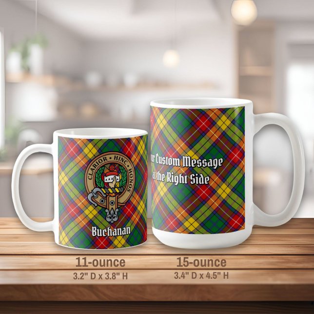 Clan Buchanan Wappen über Tartan Kaffeetasse (Von Creator hochgeladen)