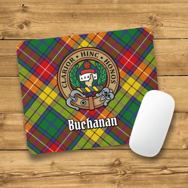 Clan Buchanan Wappen über Tartan Mousepad (Von Creator hochgeladen)
