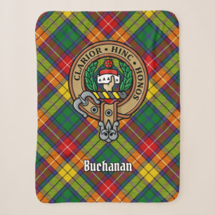 Clan Buchanan Wappen über Tartan Sherpadecke