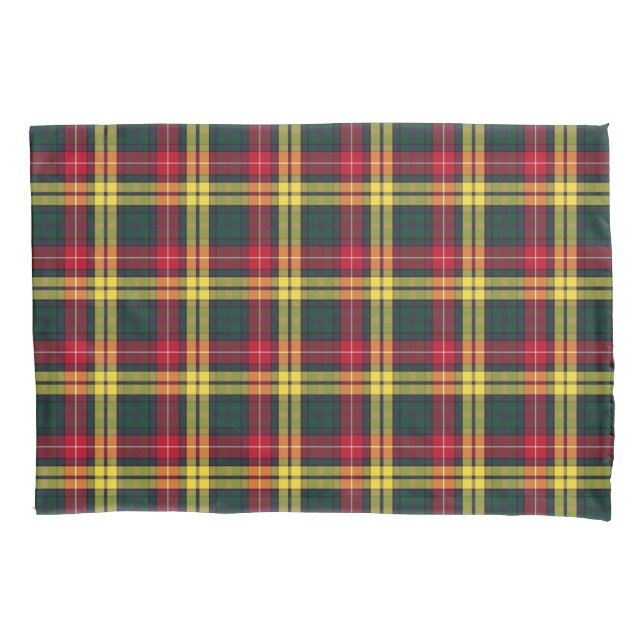 Clan Buchanan Yellow, Green und Red Scott Kariert Kissenbezug (Vorderseite)