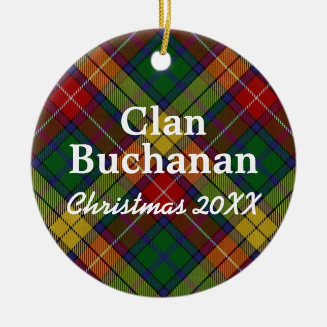 Clan-BuchananScottishTartan Keramik Ornament (Vorne)