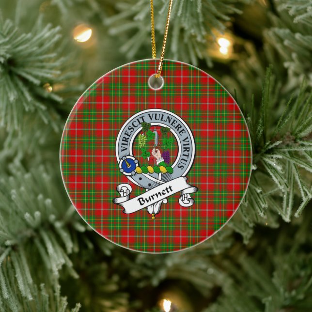 Clan Burnett Abzeichen Tartan Kariert Keramik Ornament (Baum)