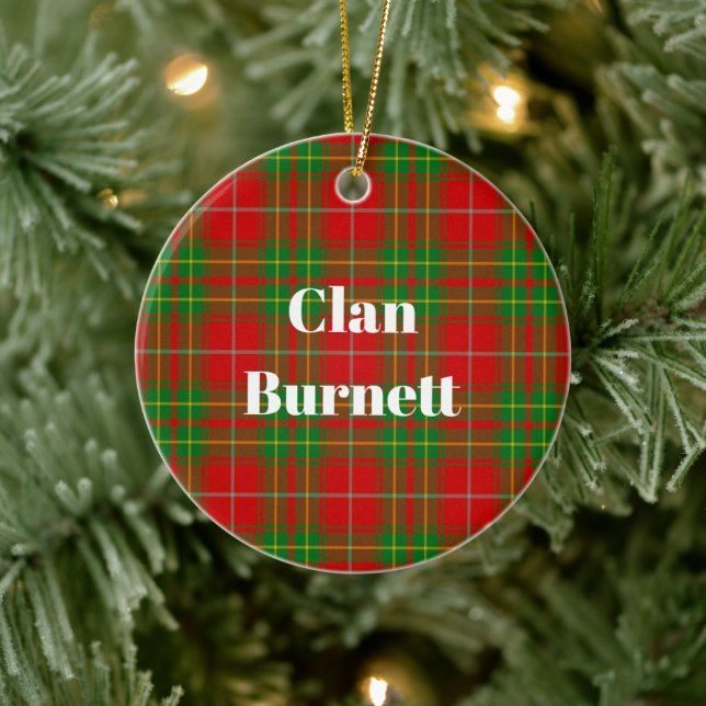 Clan Burnett Ancient Tartan Keramik Ornament (Baum)