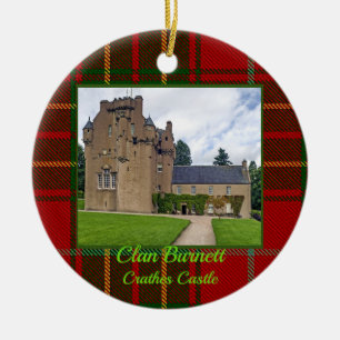 Clan Burnett Crathes Burg & Tartan Xmas Foto Keramik Ornament