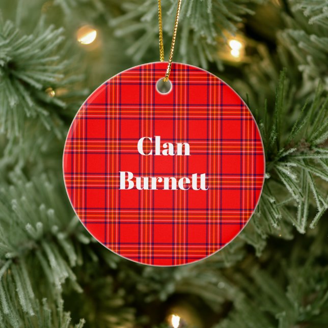 Clan Burnett Modern Tartan Keramik Ornament (Baum)