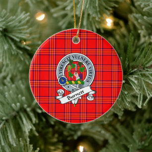 Clan Burnett Modernes Abzeichen Tartan Kariert Keramik Ornament