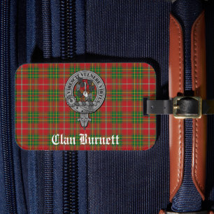 Clan Burnett Wappen Abzeichen & Tartan Gepäckanhänger